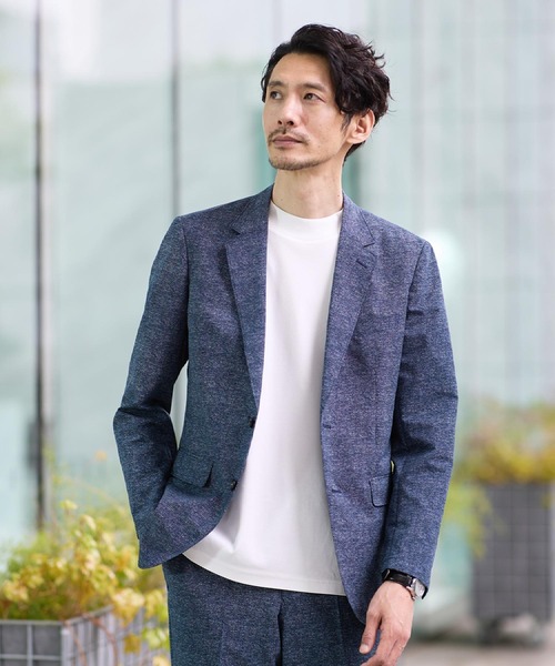 TAKEO KIKUCHI(タケオキクチ)の「【抗菌防臭】COOL DOTS(R)ドビープリント ジャケット(テーラードジャケット・メンズ・ネイビー/ブルー/ライトグレー/ブラック/ブルー系その他3/ブラック系1/ネイビー系1/ベージュ・04/05/02/01/03)」の6枚目の写真