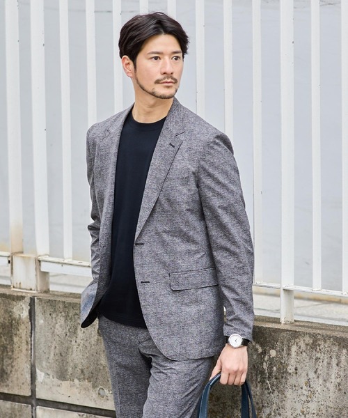 TAKEO KIKUCHI(タケオキクチ)の「【抗菌防臭】COOL DOTS(R)ドビープリント ジャケット(テーラードジャケット・メンズ・ネイビー/ブルー/ライトグレー/ブラック/ブルー系その他3/ブラック系1/ネイビー系1/ベージュ・04/05/02/01/03)」の2枚目の写真