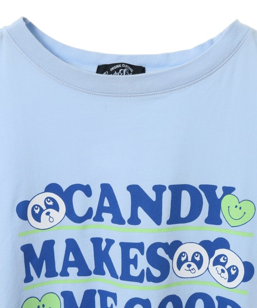 Candy Stripper（キャンディストリッパー）の「GOOD MOOD BIG Tシャツ（Tシャツ/カットソー・レディース・ライトブルー/ブラック/オフホワイト・2）」の6枚目の写真