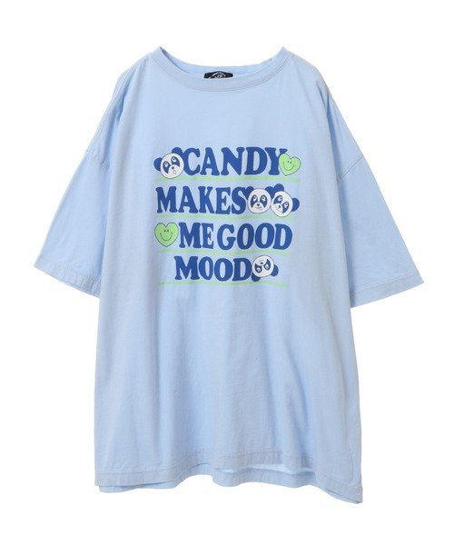 Candy Stripper（キャンディストリッパー）の「GOOD MOOD BIG Tシャツ（Tシャツ/カットソー・レディース・ライトブルー/ブラック/オフホワイト・2）」の7枚目の写真