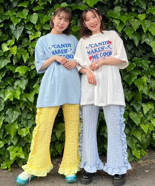 Candy Stripper（キャンディストリッパー）の「GOOD MOOD BIG Tシャツ（Tシャツ/カットソー・レディース・ライトブルー/ブラック/オフホワイト・2）」の12枚目の写真