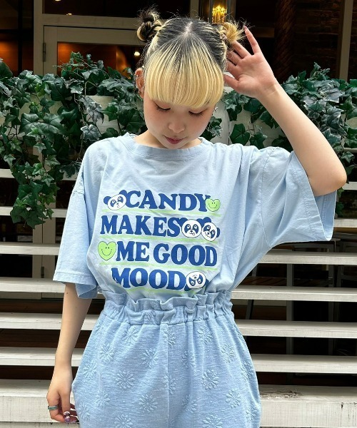 Candy Stripper（キャンディストリッパー）の「GOOD MOOD BIG Tシャツ（Tシャツ/カットソー・レディース・ライトブルー/ブラック/オフホワイト・2）」の22枚目の写真