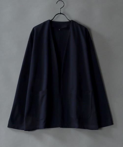 SITRY(シトリー)の「amundsen tailored no collar jacket/梨地織り テーラード ノーカラージャケット カーディガン セットアップ対応可(ノーカラージャケット・メンズ・グリーン/チャコールグレー/ベージュ/ブラック/グレー/ネイビー/ブラウン/カーキ・LL/L/M)」の8枚目の写真