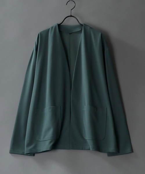 SITRY(シトリー)の「amundsen tailored no collar jacket/梨地織り テーラード ノーカラージャケット カーディガン セットアップ対応可(ノーカラージャケット・メンズ・グリーン/チャコールグレー/ベージュ/ブラック/グレー/ネイビー/ブラウン/カーキ・LL/L/M)」の7枚目の写真