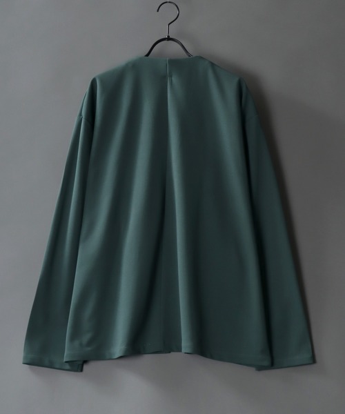 SITRY(シトリー)の「amundsen tailored no collar jacket/梨地織り テーラード ノーカラージャケット カーディガン セットアップ対応可(ノーカラージャケット・メンズ・グリーン/チャコールグレー/ベージュ/ブラック/グレー/ネイビー/ブラウン/カーキ・LL/L/M)」の20枚目の写真