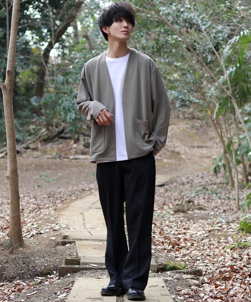 SITRY(シトリー)の「amundsen tailored no collar jacket/梨地織り テーラード ノーカラージャケット カーディガン セットアップ対応可(ノーカラージャケット・メンズ・グリーン/チャコールグレー/ベージュ/ブラック/グレー/ネイビー/ブラウン/カーキ・LL/L/M)」の18枚目の写真
