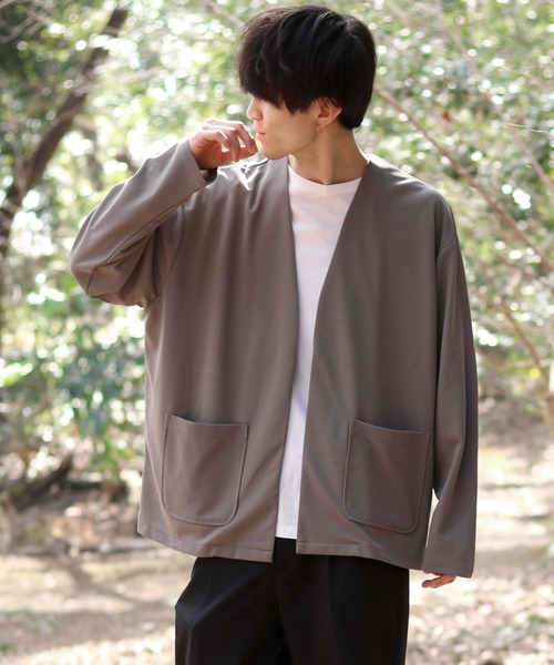 SITRY(シトリー)の「amundsen tailored no collar jacket/梨地織り テーラード ノーカラージャケット カーディガン セットアップ対応可(ノーカラージャケット・メンズ・グリーン/チャコールグレー/ベージュ/ブラック/グレー/ネイビー/ブラウン/カーキ・LL/L/M)」の17枚目の写真