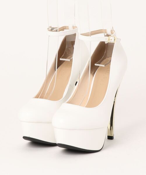 Mafmof(マフモフ)の「Mafmof(マフモフ)13.5cmグリッターヒールシンプルストームパンプス(パンプス・レディース・ブラック/ベージュ/ホワイト・S/M/L/LL)」の2枚目の写真