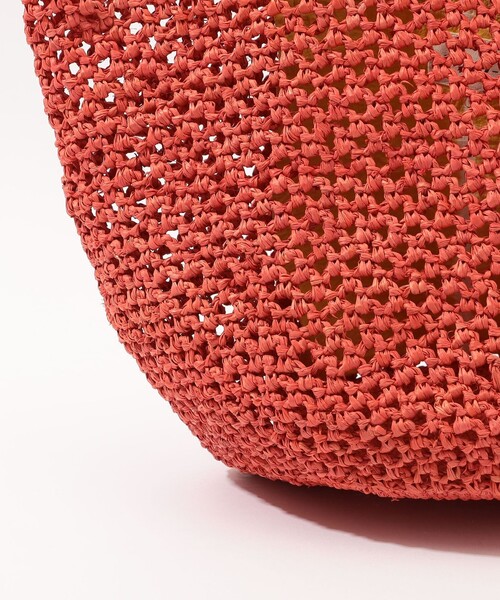 Sans Arcidet(サンアルシデ)の「Sans Arcidet LAPITY MEDIUM LACY ラフィア バッグ(かごバッグ・レディース・レッド/ライトベージュ・FREE)」の10枚目の写真