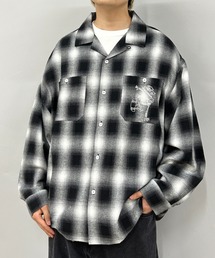 WHO'S WHO gallery | COOPER FACTスカル刺繍オンブレチェックビックシャツ(シャツ/ブラウス)