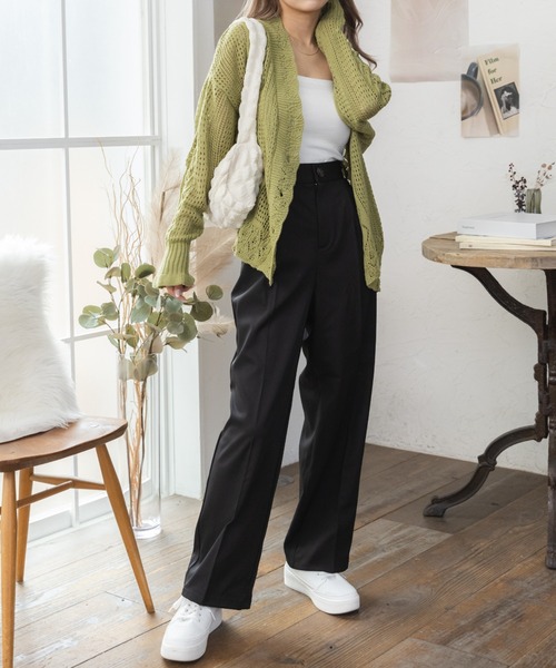 ad thie（アドティエ）の「★今なら490円！★センタープレス ストレート スラックス（スラックス・レディース・アイボリー/ピンクベージュ/マスタード/ブラック/ダークブラウン・M/S）」の9枚目の写真