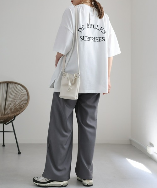 ap retro（アプレトロ）の「ビッグシルエットデザイン　ロゴプリントTEE（Tシャツ/カットソー・レディース・オフホワイト/ブラック/オートミール・FREE）」の9枚目の写真