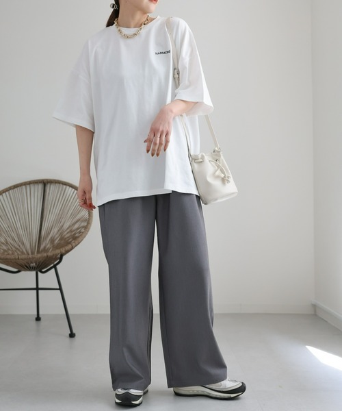 ap retro（アプレトロ）の「ビッグシルエットデザイン　ロゴプリントTEE（Tシャツ/カットソー・レディース・オフホワイト/ブラック/オートミール・FREE）」の12枚目の写真