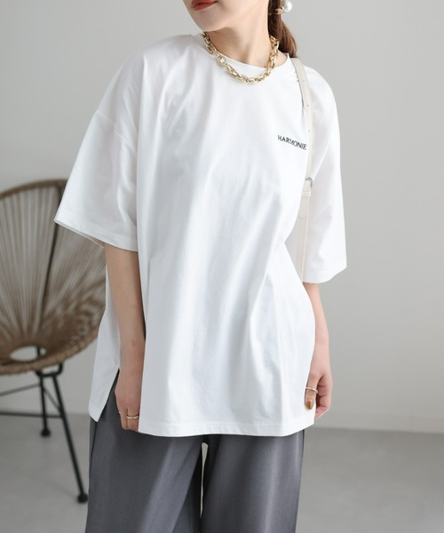 ap retro（アプレトロ）の「ビッグシルエットデザイン　ロゴプリントTEE（Tシャツ/カットソー・レディース・オフホワイト/ブラック/オートミール・FREE）」の15枚目の写真