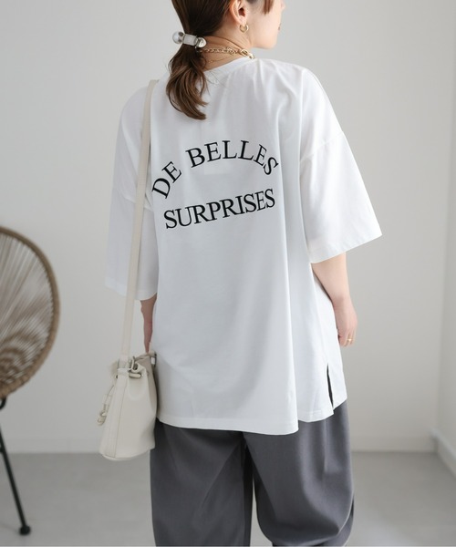 ap retro（アプレトロ）の「ビッグシルエットデザイン　ロゴプリントTEE（Tシャツ/カットソー・レディース・オフホワイト/ブラック/オートミール・FREE）」の18枚目の写真