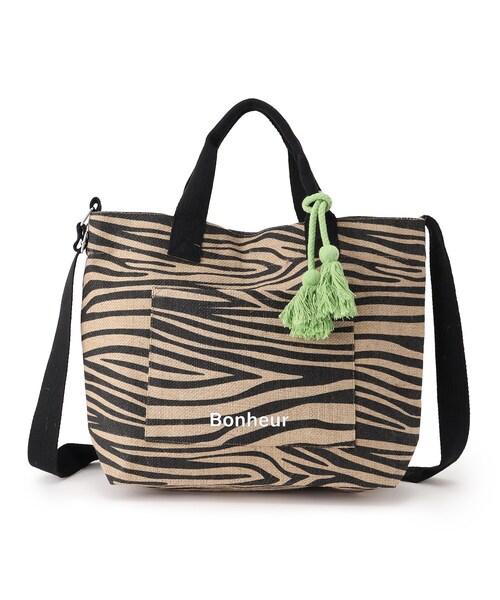 SHOO・LA・RUE(シューラルー)の「◆【2WAY】ざっくりジュートショルダー(ショルダーバッグ・レディース・ブラック/イエロー/ブルー/ブラック系・00)」の2枚目の写真