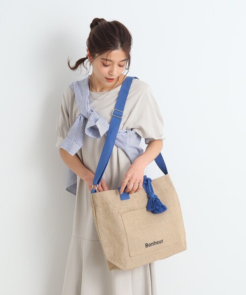 SHOO・LA・RUE(シューラルー)の「◆【2WAY】ざっくりジュートショルダー(ショルダーバッグ・レディース・ブラック/イエロー/ブルー/ブラック系・00)」の14枚目の写真