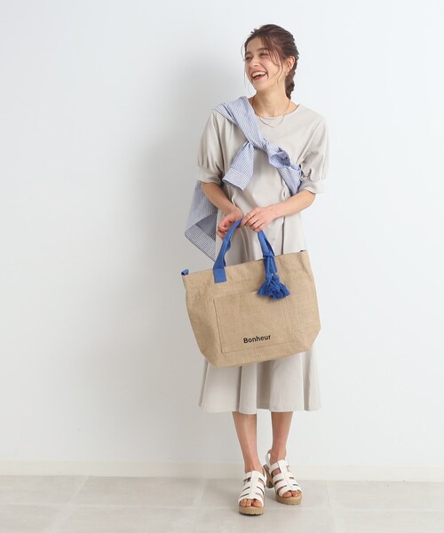 SHOO・LA・RUE(シューラルー)の「◆【2WAY】ざっくりジュートショルダー(ショルダーバッグ・レディース・ブラック/イエロー/ブルー/ブラック系・00)」の9枚目の写真