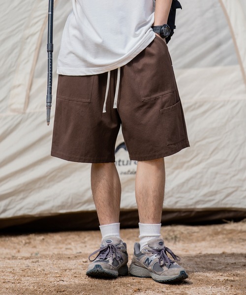 HOOK(フック)の「【HOOK】ビッグポケットハーフカーゴパンツ (SS)(カーゴパンツ・メンズ・ブラック/ライトベージュ/ダークベージュ/ブラウン・M/L/XL/XXL)」の1枚目の写真