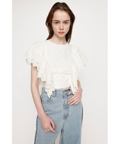 セール】BACK OPEN FRILL TOPS バックオープン フリルトップス 