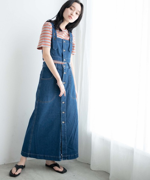 WEGO(ウィゴー)の「WEGO/【セットアップ対応】ボタンデニムビスチェ(キャミソール・レディース・ライトインディゴブルー/インディゴブルー・FREE)」の3枚目の写真