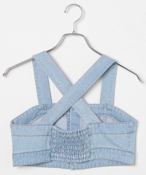 WEGO(ウィゴー)の「WEGO/【セットアップ対応】ボタンデニムビスチェ(キャミソール・レディース・ライトインディゴブルー/インディゴブルー・FREE)」の14枚目の写真