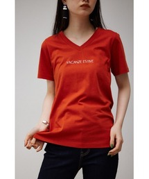 VACANZE ESTIVE V/N LOGO Tシャツ/バガンゼエスティブVネックロゴTシャツ