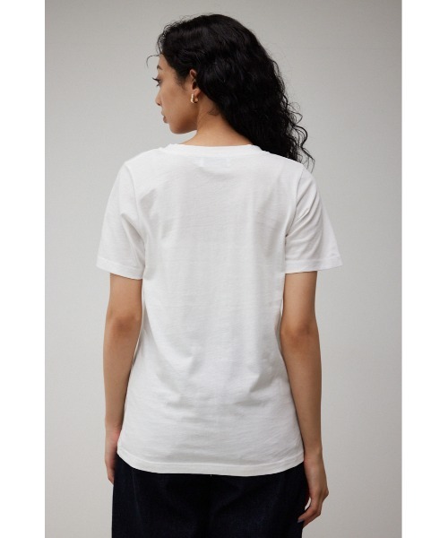 AZUL by moussy(アズールバイマウジー)の「VACANZE ESTIVE V/N LOGO Tシャツ/バガンゼエスティブVネックロゴTシャツ(Tシャツ/カットソー・レディース・ダークオレンジ/ブラック/ホワイト・MEDIUM/SMALL)」の10枚目の写真