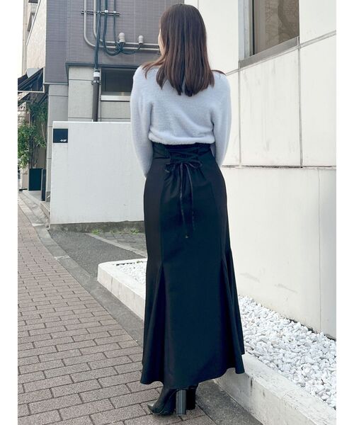 MERCURYDUO(マーキュリーデュオ)の「ロングスリーブミニシャギーニットカーディガン(カーディガン/ボレロ・レディース・ベージュ/アイボリー/チャコールグレー/ライトグレー/ライトピンク/ライトブルー/ピンク・FREE)」の14枚目の写真