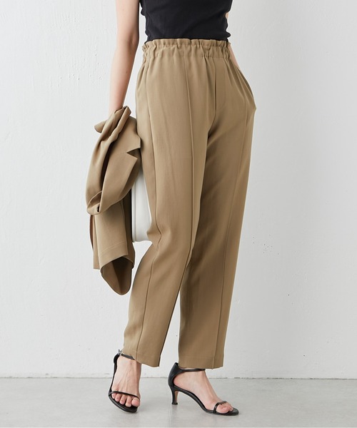 Drawing Numbers（ドローイング ナンバーズ）の「【Drawing Numbers】ドライツイルテーパードパンツ（スラックス・レディース・ブラック/ベージュ/カーキ・38/36）」の3枚目の写真