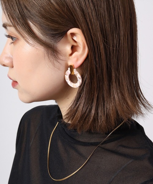 MOSSEL NEW YORK(モシェルニューヨーク)の「ミックスカラーピアス(ピアス(両耳用)・レディース・パープル/ライトピンク/ピンク系/ベージュ系/ベージュ・FREE)」の5枚目の写真
