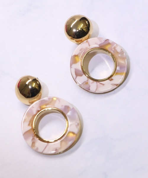 MOSSEL NEW YORK(モシェルニューヨーク)の「ミックスカラーピアス(ピアス(両耳用)・レディース・パープル/ライトピンク/ピンク系/ベージュ系/ベージュ・FREE)」の4枚目の写真
