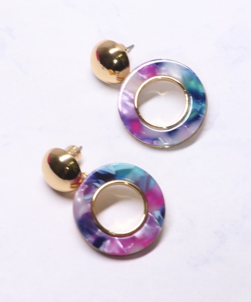 MOSSEL NEW YORK(モシェルニューヨーク)の「ミックスカラーピアス(ピアス(両耳用)・レディース・パープル/ライトピンク/ピンク系/ベージュ系/ベージュ・FREE)」の9枚目の写真