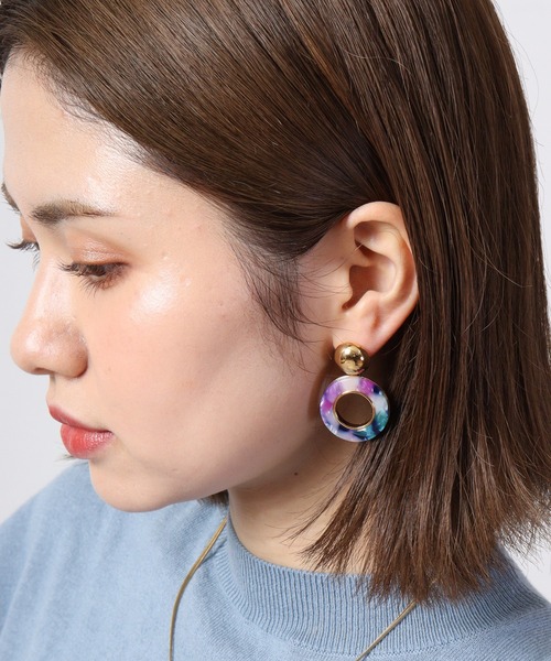 MOSSEL NEW YORK(モシェルニューヨーク)の「ミックスカラーピアス(ピアス(両耳用)・レディース・パープル/ライトピンク/ピンク系/ベージュ系/ベージュ・FREE)」の13枚目の写真