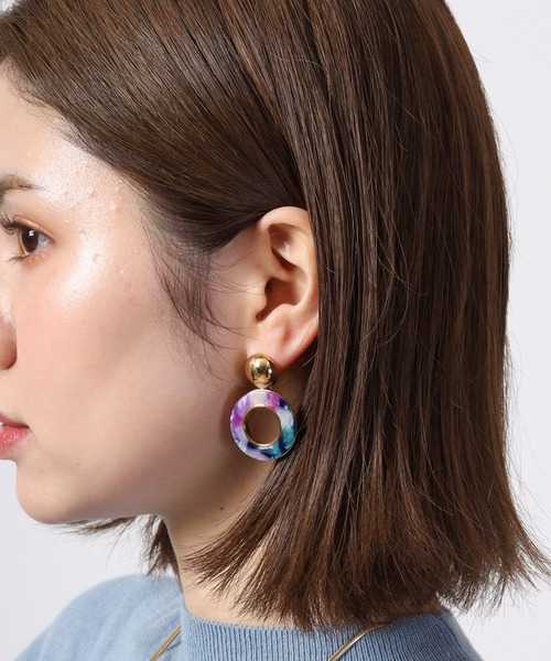 MOSSEL NEW YORK(モシェルニューヨーク)の「ミックスカラーピアス(ピアス(両耳用)・レディース・パープル/ライトピンク/ピンク系/ベージュ系/ベージュ・FREE)」の17枚目の写真