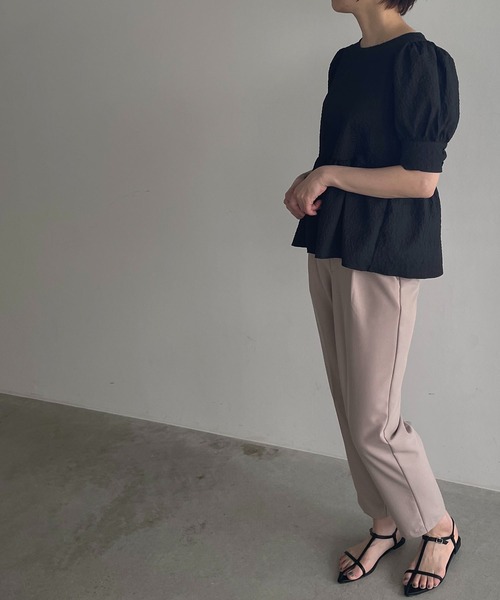 antic rag(アンティックラグ)の「【WEB限定】バックリボンジャガードペプラムブラウス(シャツ/ブラウス・レディース・ホワイト/ブラック・FREE)」の5枚目の写真