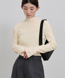 【6色展開】ニュアンスリブプチハイネックトップス
