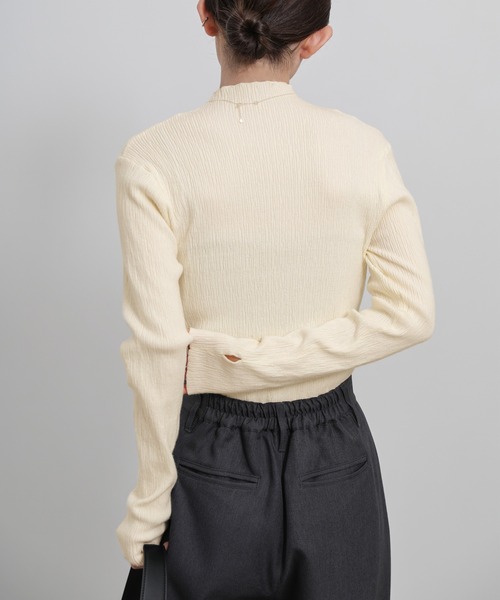 6色展開】ニュアンスリブプチハイネックトップス（Tシャツ/カットソー