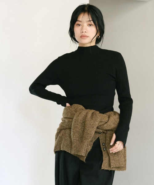 トップス RD-mocha 6色展開】ニュアンスリブプチハイネックトップス（Tシャツ/カットソー