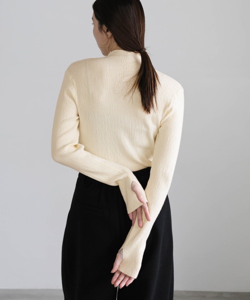 トップス ZM セール】【6色展開】ニュアンスリブプチハイネックトップス（Tシャツ