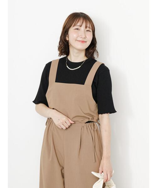 Te chichi TERRASSE（テチチテラス）の「◎【マシンウォッシャブル】半袖ニットプルオーバー（ニット/セーター・レディース・ブルー/オフホワイト/イエロー/ブラック・F）」の9枚目の写真