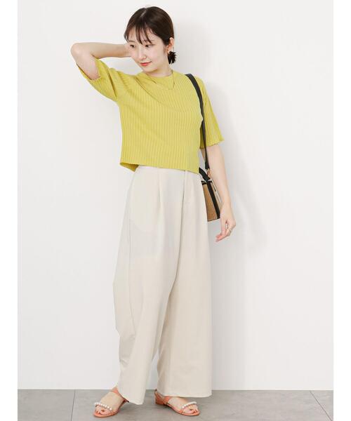 Te chichi TERRASSE（テチチテラス）の「◎【マシンウォッシャブル】半袖ニットプルオーバー（ニット/セーター・レディース・ブルー/オフホワイト/イエロー/ブラック・F）」の16枚目の写真