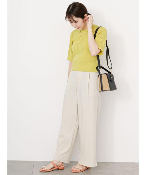 Te chichi TERRASSE（テチチテラス）の「◎【マシンウォッシャブル】半袖ニットプルオーバー（ニット/セーター・レディース・ブルー/オフホワイト/イエロー/ブラック・F）」の17枚目の写真