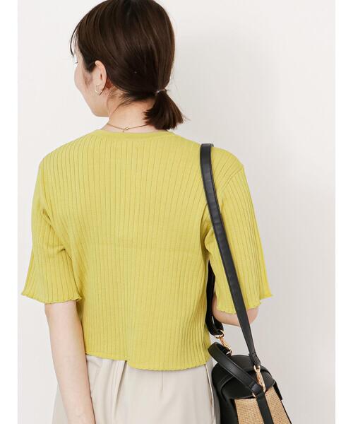 Te chichi TERRASSE（テチチテラス）の「◎【マシンウォッシャブル】半袖ニットプルオーバー（ニット/セーター・レディース・ブルー/オフホワイト/イエロー/ブラック・F）」の20枚目の写真