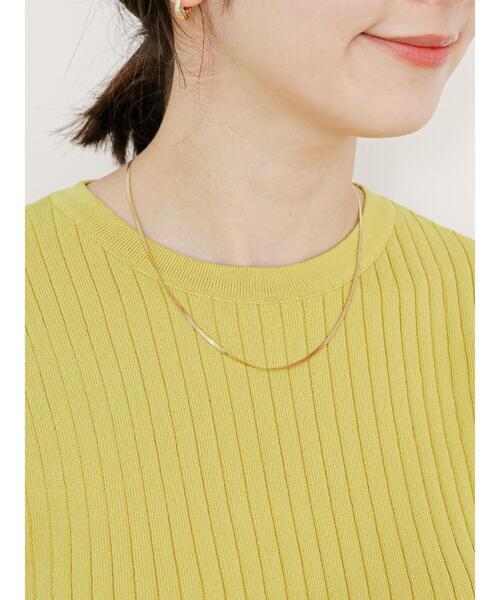 Te chichi TERRASSE（テチチテラス）の「◎【マシンウォッシャブル】半袖ニットプルオーバー（ニット/セーター・レディース・ブルー/オフホワイト/イエロー/ブラック・F）」の22枚目の写真