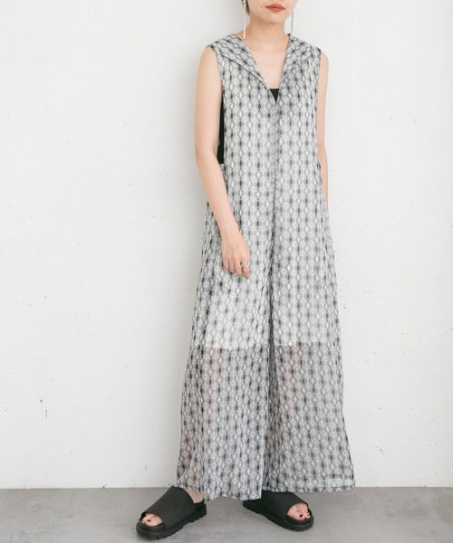 KBF（ケイビーエフ）の「楊柳プリントサロペット（サロペット/オーバーオール・レディース・ブルー系その他/オレンジ系その他・ONE）」の15枚目の写真