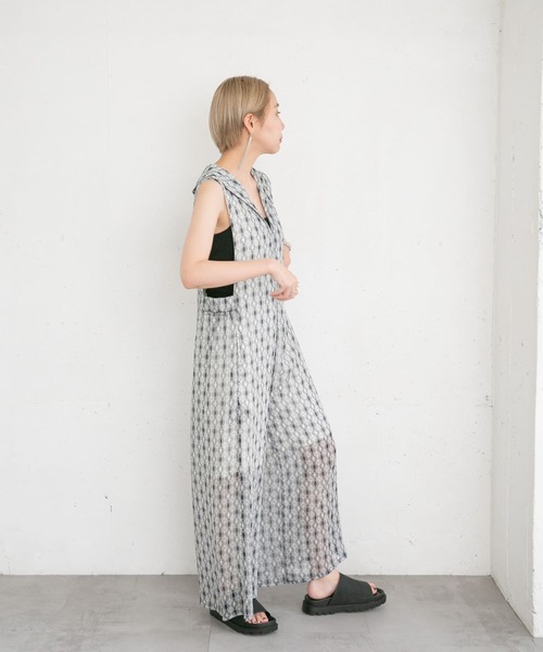 KBF（ケイビーエフ）の「楊柳プリントサロペット（サロペット/オーバーオール・レディース・ブルー系その他/オレンジ系その他・ONE）」の19枚目の写真