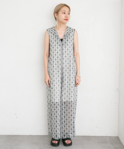 KBF（ケイビーエフ）の「楊柳プリントサロペット（サロペット/オーバーオール・レディース・ブルー系その他/オレンジ系その他・ONE）」の17枚目の写真