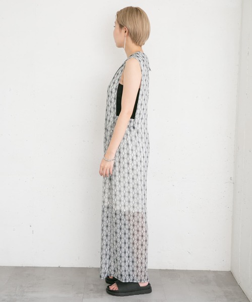 KBF（ケイビーエフ）の「楊柳プリントサロペット（サロペット/オーバーオール・レディース・ブルー系その他/オレンジ系その他・ONE）」の9枚目の写真