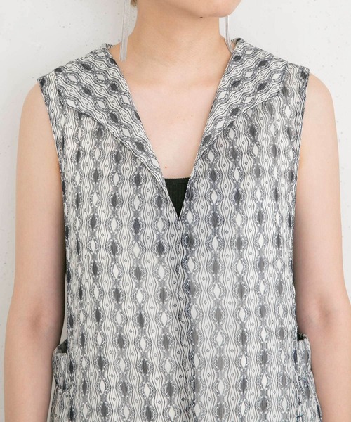 KBF（ケイビーエフ）の「楊柳プリントサロペット（サロペット/オーバーオール・レディース・ブルー系その他/オレンジ系その他・ONE）」の5枚目の写真